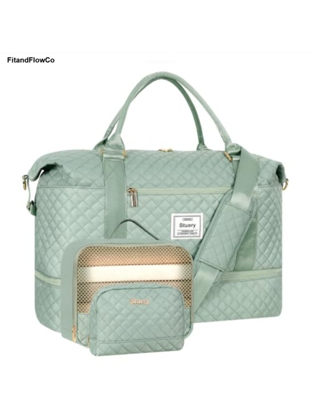 3-in-1 Travel Duffel Bag with Shoe Compartment and Crossbody Bag